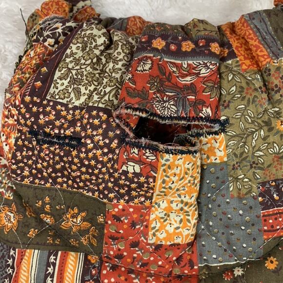 Handmade quilted round handle patchwork look hobo bag - Picture 7 of 7